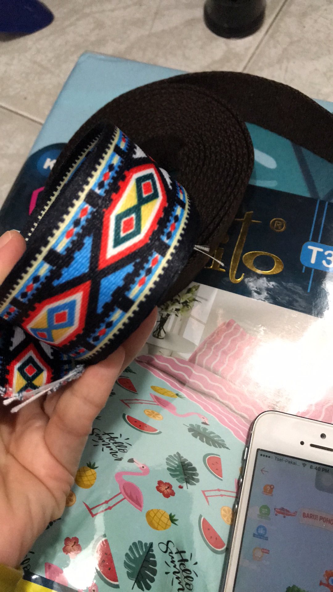 Webbing 3.8cm New Motif Aztec