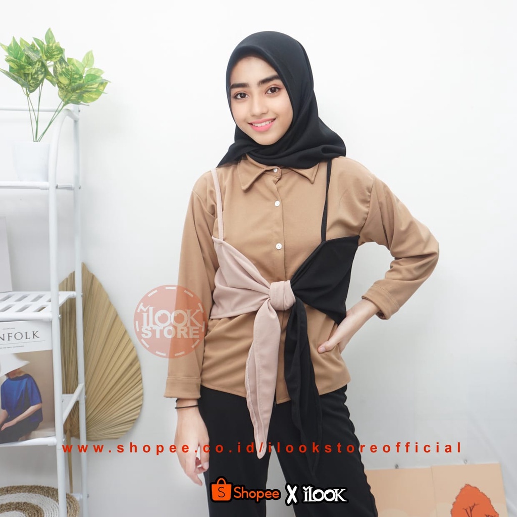 ilook | Rosi Top | Atasan Blouse Rosi | Magnolia Top | Blouse Muslim Korean Style