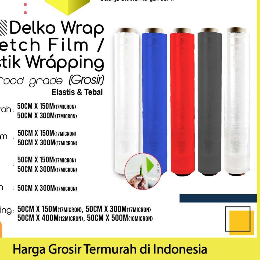

Plastik Wraping Stretch Film 50cm DELKOWRAP WRAPPING TEBAL PREMIUM / SATUAN