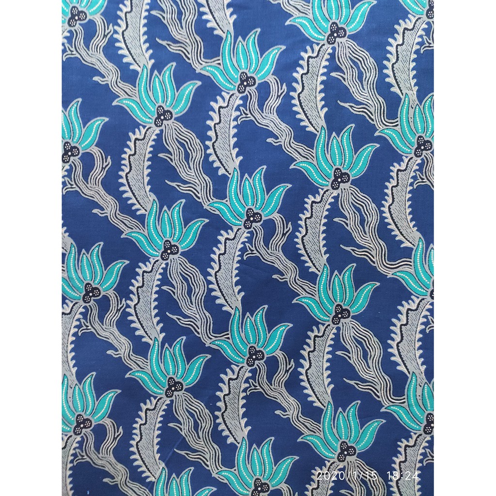 Kain Batik Katun Batu Raden 5858  VAR11 Rumput Navy Teal