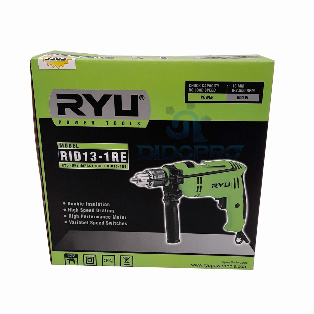 TEKIRO RYU MESIN BOR IMPACT DRILL BOLAK BALIK 13MM RYU TEKIRO