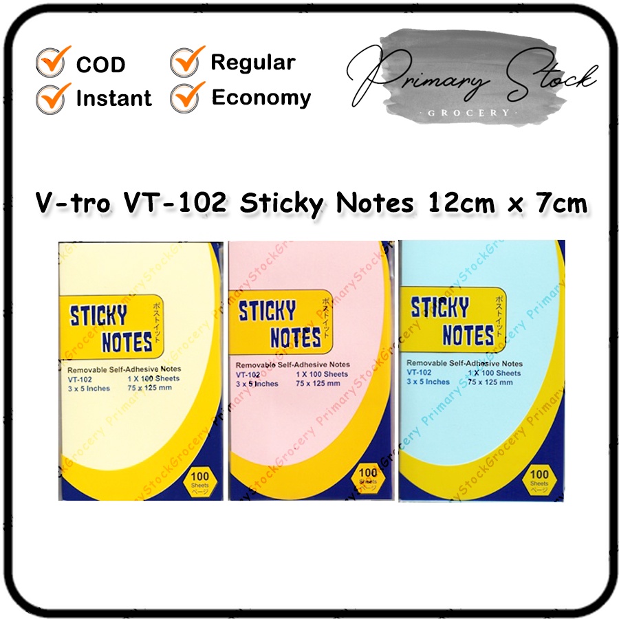 

Sticky Note Besar Stick Notes Post It Memopad Memo Tanggung Catatan Memo Tempel Besar Polos Warna Warni V-tro VT-102