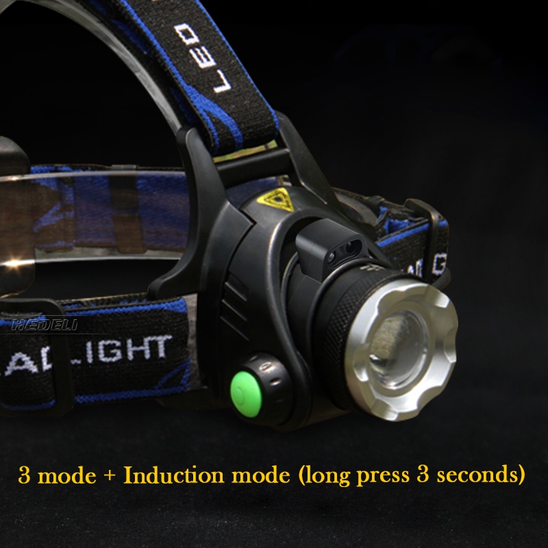 Senter Headlamp 1 LED Cree XM-L T6 3000 Lumens - Hitam