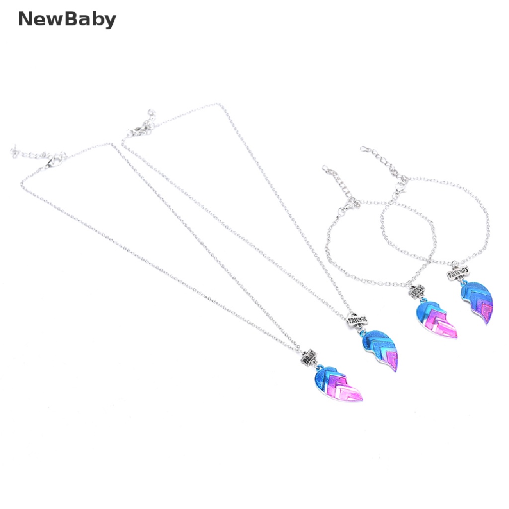 Newbaby 2pcs Kalung Rantai Liontin Hati Motif Huruf Best Friend Untuk Pasanganpriawanita