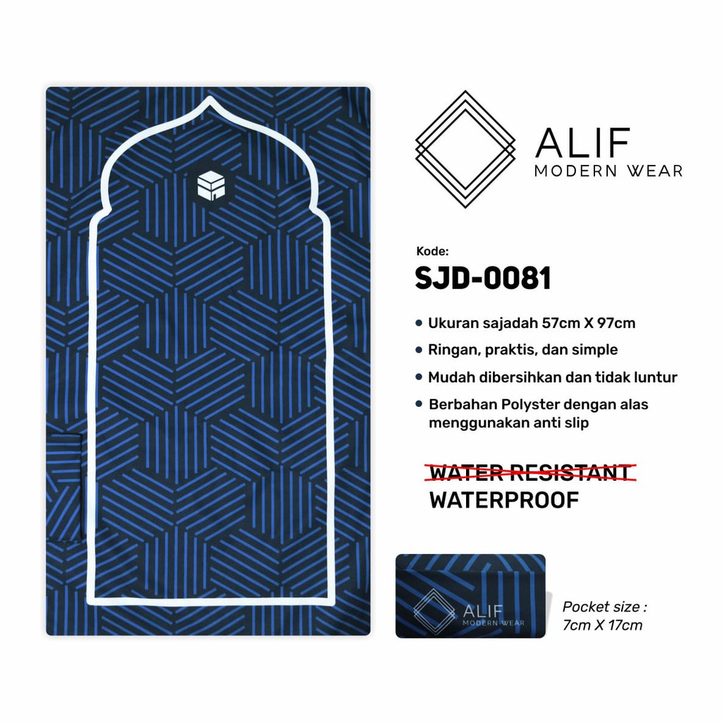 ALIF SAJADAH TRAVEL / SAKU / PORTABLE / WATERPROOF ( ALIF MODERN WEAR SJD-0081 )