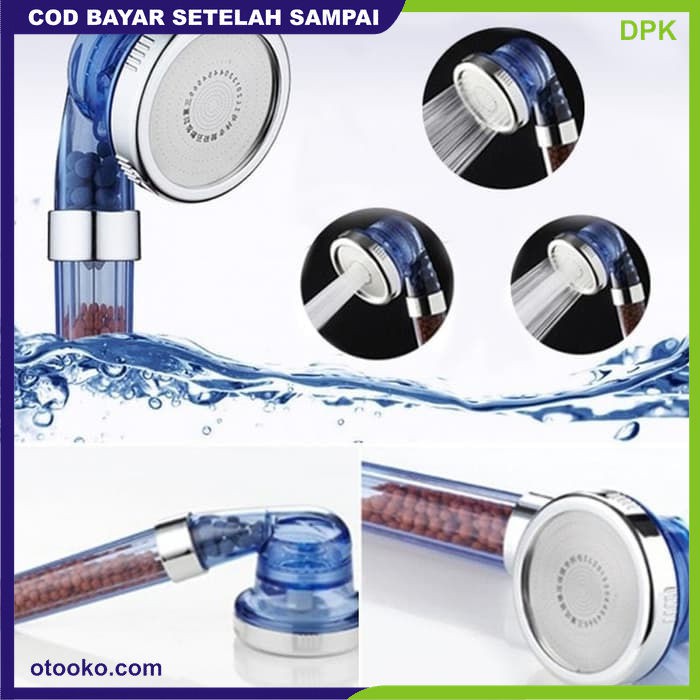 Kepala Ion Head Shower SPA Ionizer Kesehatan Kamar Mandi 3 Mode Ion SPA Ionizer Healthy Crystal 3 Mode Bonus Selang 140CM