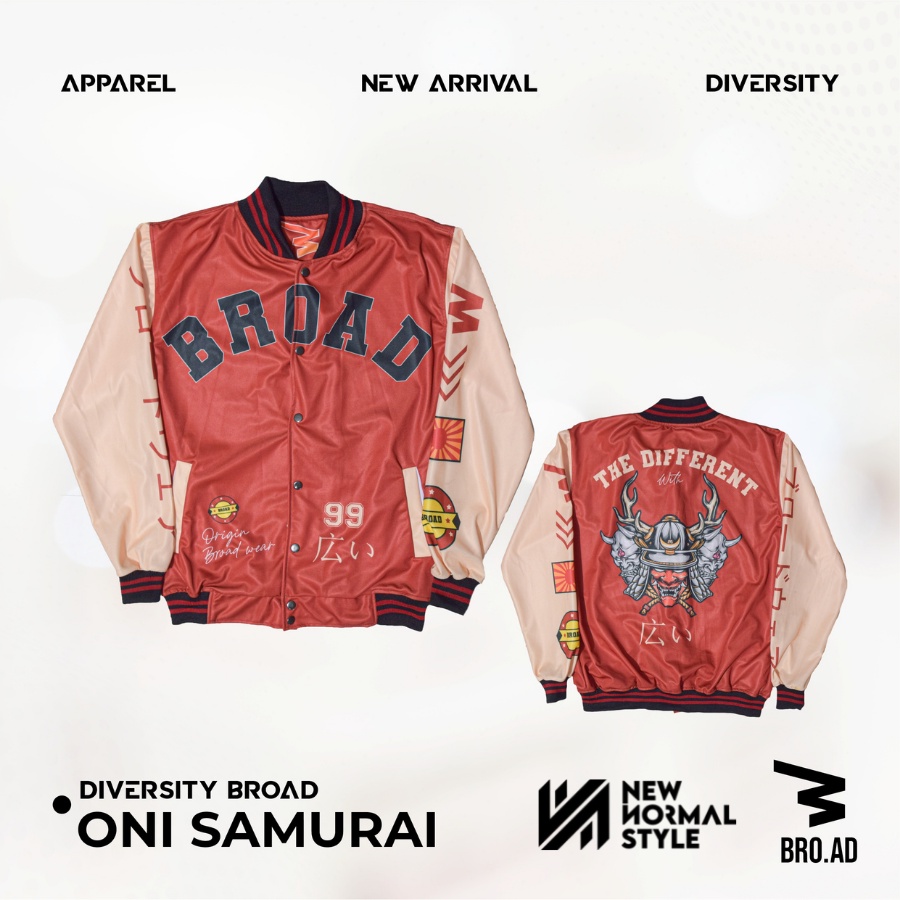 ONI SAMURAI SERIES Jaket Baseball Varsity Bomber Vintage Jacket Casual Pria Wanita Cowok Laki Distro Keren Dewasa Terbaru Original