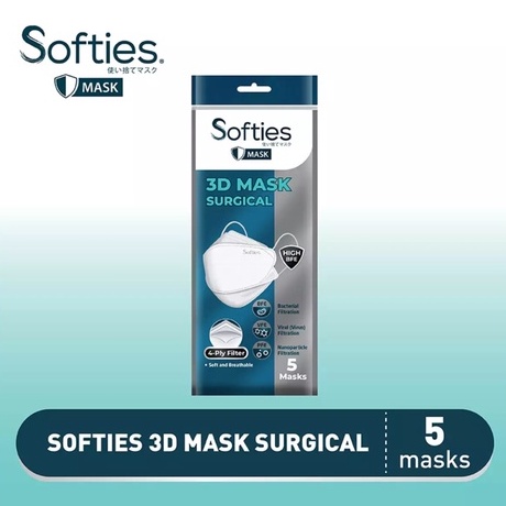 Softies Surgical 3D Mask / Duckbill / Duckshape 1 sachet (5pcs) Masker Medis