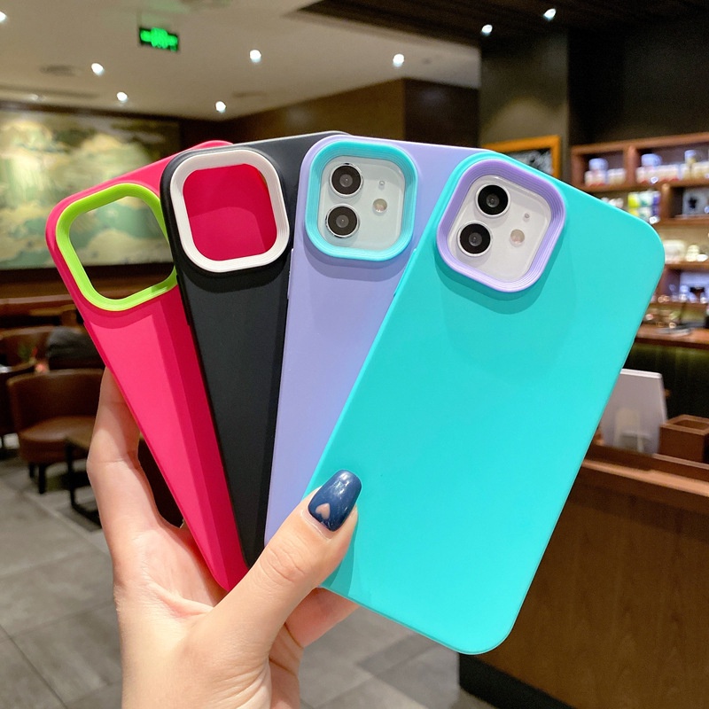 3 IN 1 Case Pelindung Bahan Karet Silikon Untuk Iphone 14 7 + 8 Plus SE2020 X XS XR 11 12 13 Pro Max