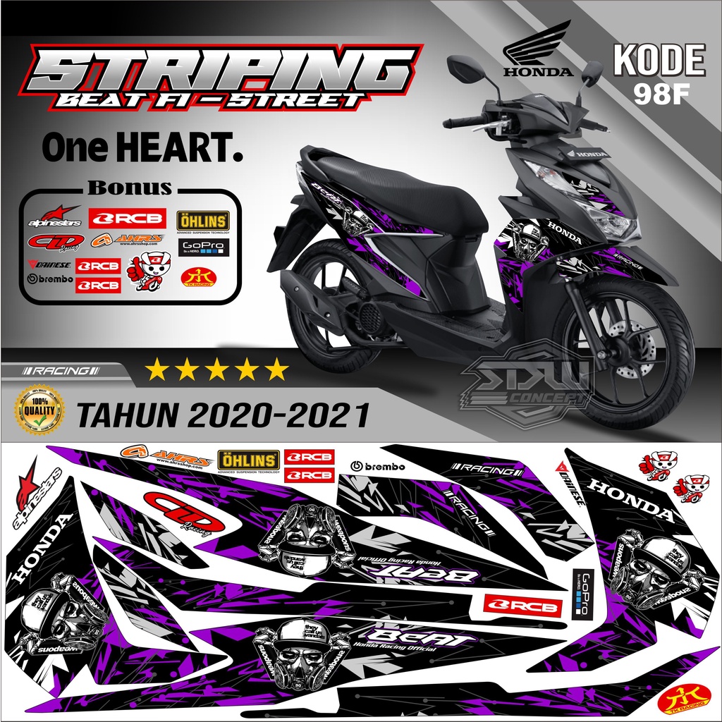 Striping Beat New Stiker Lis Motor Beat New Variasi kode 98