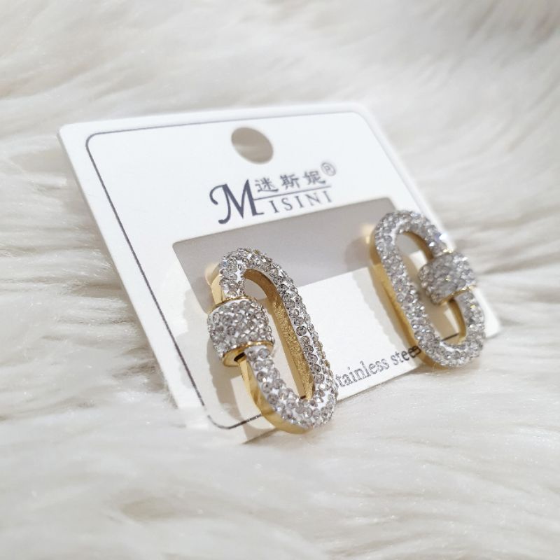 Anting Titanium Asli motif Kupu kupu Premium Quality Anti Karat Earring Stainless Steel ori t02206