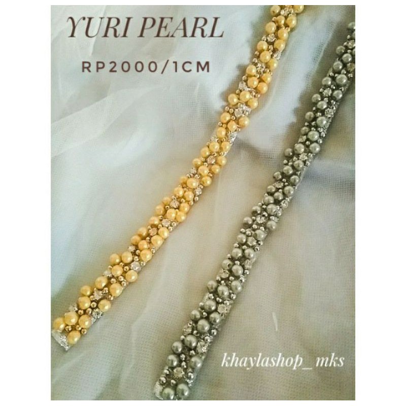 RENDA MUTIARA / PAYET RANGKAI  / MUTIARA RANGKAI PER CENTIMETER