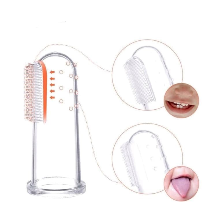 [Eike] - Sikat Gigi Jari Bayi Bahan Silikon Lembut /  Tooth Tongue Finger Brush Non Packing/  Pembersih Gigi Bayi / Sikat Gigi Silikon