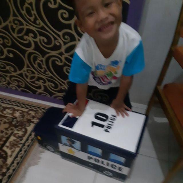 Storage Box Tempat Mainan Bag Storage Karakter Bus Polisi Box Mainan Anak Serbaguna Organizer Box