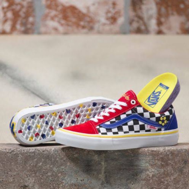 BRIGHTON ZEUNER x VANS OLD SKOOL PRO RED CHECKER BLUE ORIGINAL