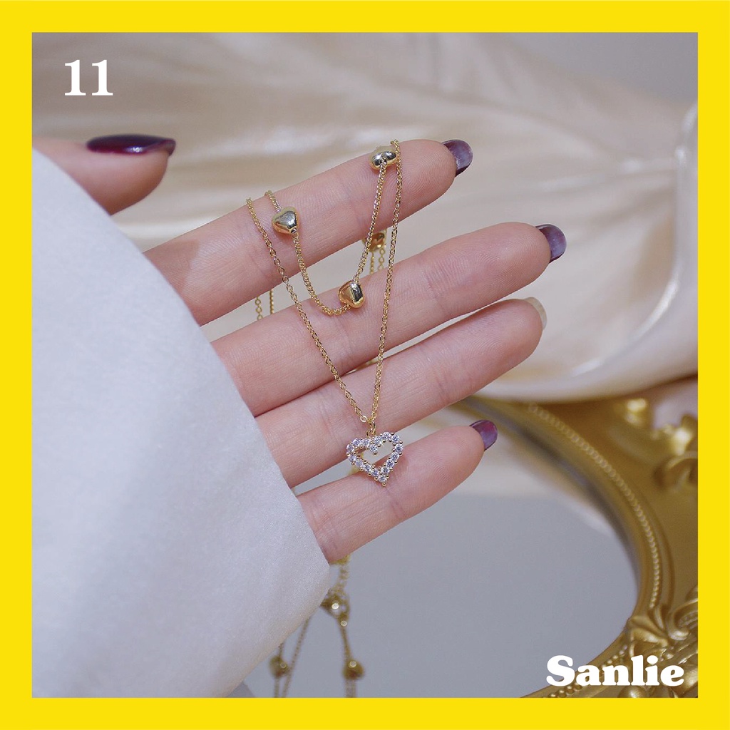 Sanlie Kalung Titanium Pria Wanita Korea  Kalung Liontin Fashion Murah Berbagai Varian