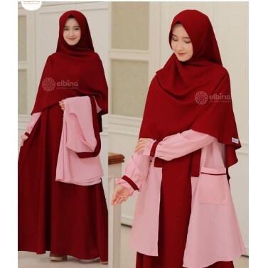 Gamis | Elbina Set Gamis + Outer Only S M L XL | Fashion - Soft Green, S