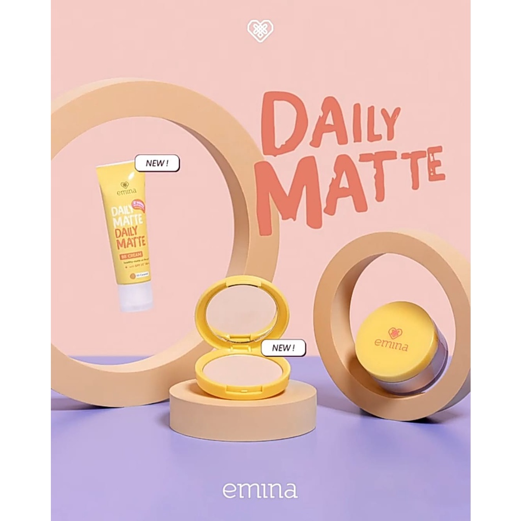 `ღ´ PHINKL `ღ´ ╰☆☆ 𝔢мιℕά ☆☆╮ Emina Daily Matte Compact Powder bedak padat anti wajah berminyak cocok untuk remaja ke kampus natural