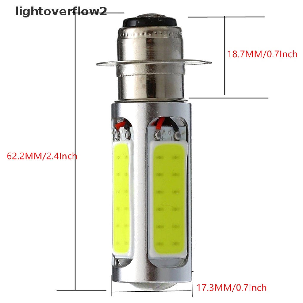 (Light2) 1pc Lampu Depan Cob Led H6m Px15D P15D25-1 E401 Warna Putih Untuk Motor