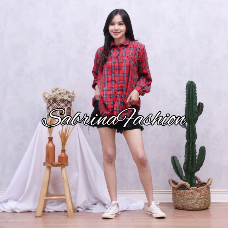 Kemeja Flanel Wanita Kemeja Crop Kemeja Oversize Kemeja Wanita