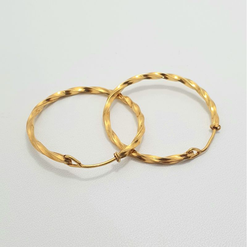 Anting Ring Emas Muda Model Pelintir Besar 2 Gram