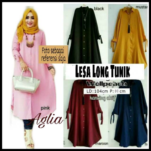 Baju atasan wanita Lesa Long Tunik / Lisa tunik wolfis
