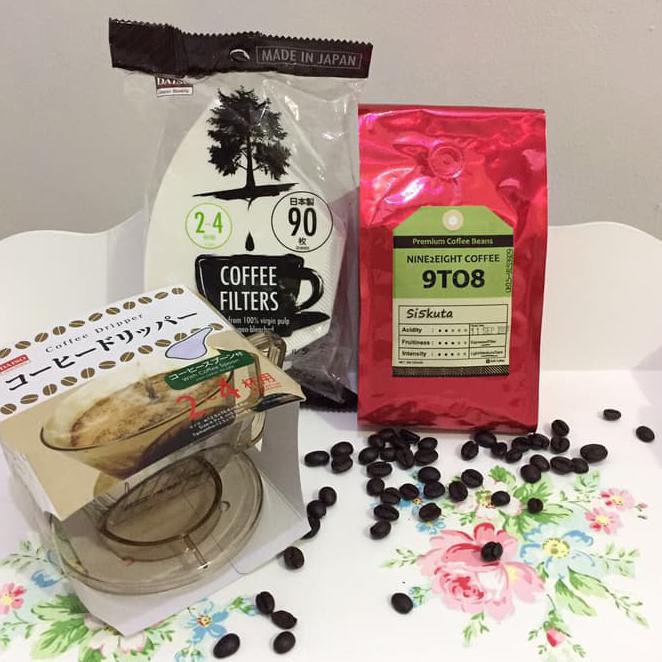

J3Sy Paket Kopi Hitam Arabika N Drip Lengkap Manual Brew V60 Black Coffee Wgjh