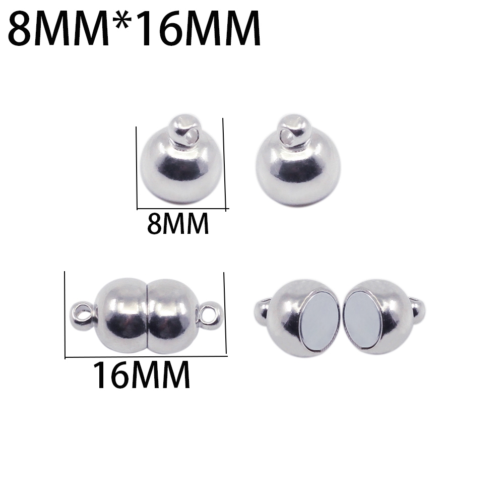 10pcs / lot Gesper Magnetik Rhodium Bahan Stainless Steel Untuk Membuat Perhiasan DIY