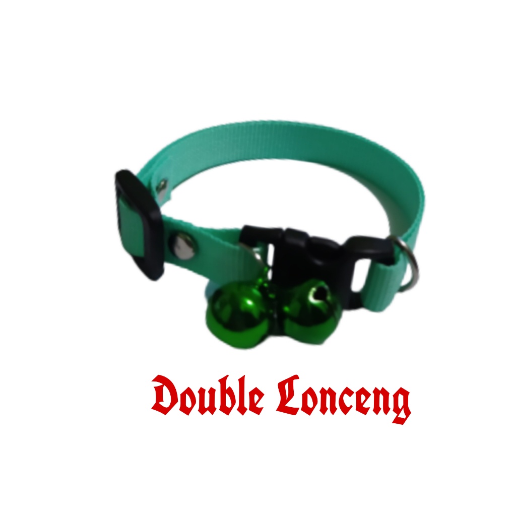 KALUNG KUCING ANJING MUSANG POLOS DOUBLE LONCENG READY STOCK