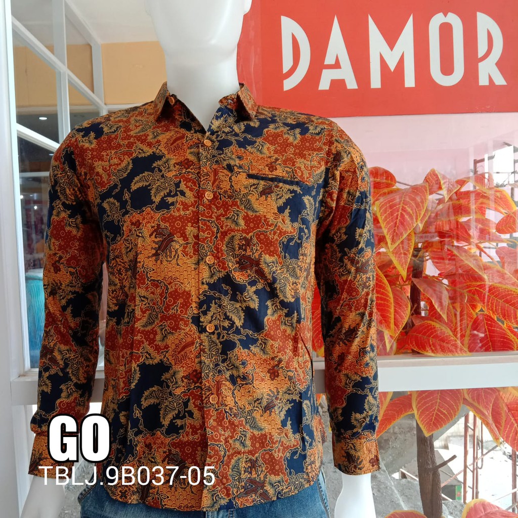 gof DAMOR (CRESSIDA) KEMEJA BATIK LENGAN PANJANG PRIA SLIMFIT Baju Batik cowok