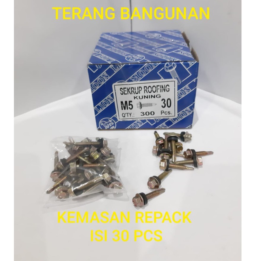 SKRUP ROOFING M5x30,M5x40,M5x50,M5x70(KEMASAN EKONOMIS/REPACK)
