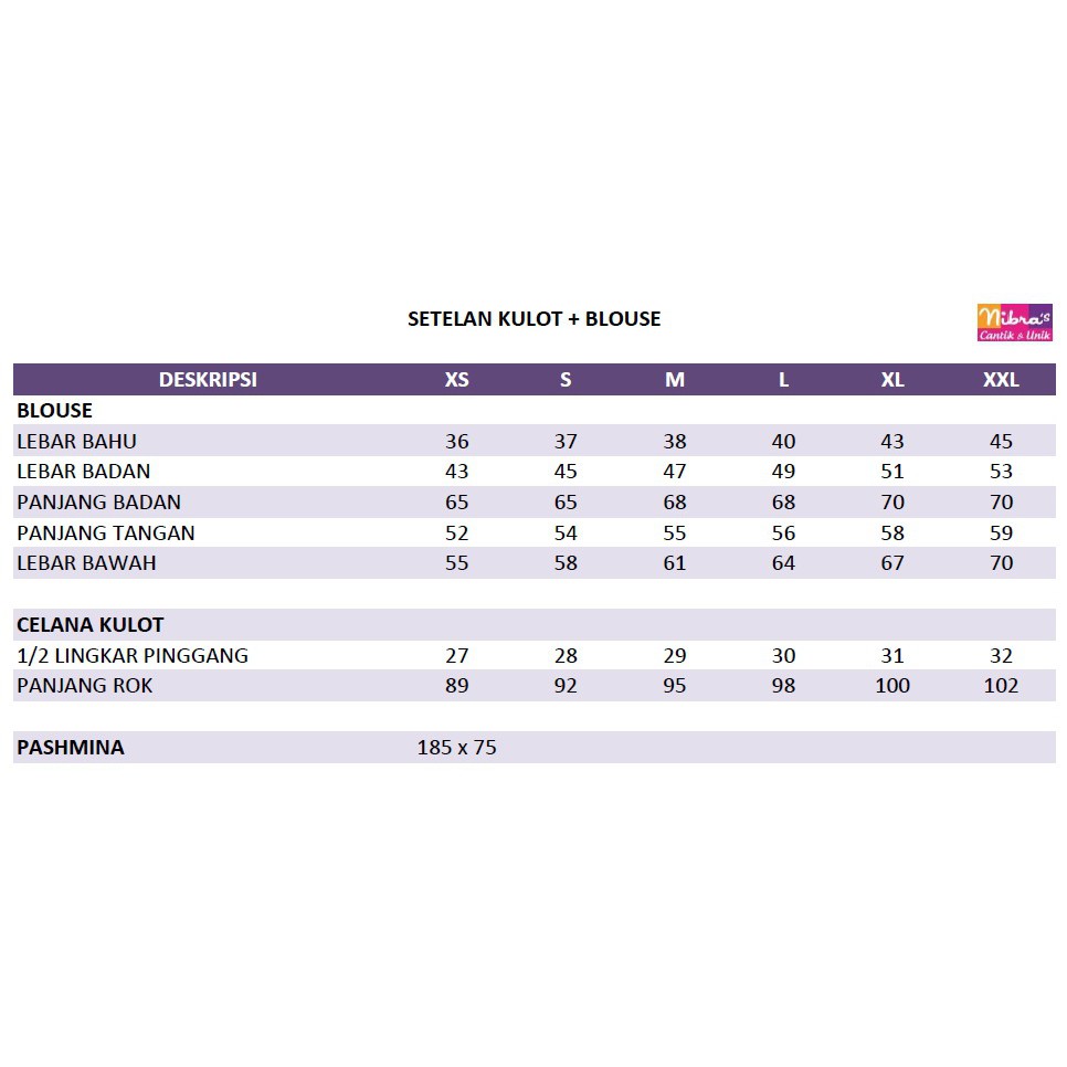 SETELAN KULOT NIBRAS NKS 11