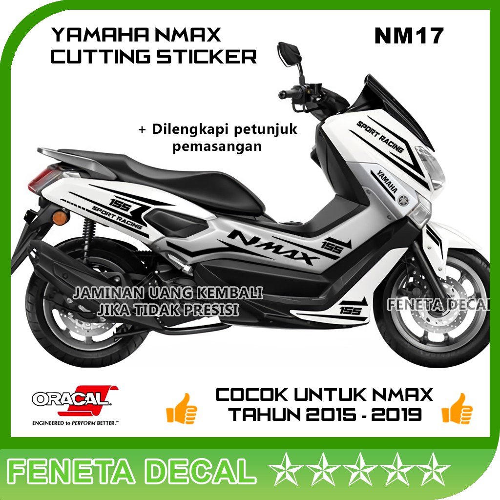 Stiker Nmax Putih NM17 Sticker Hitam Untuk Nmax Putih