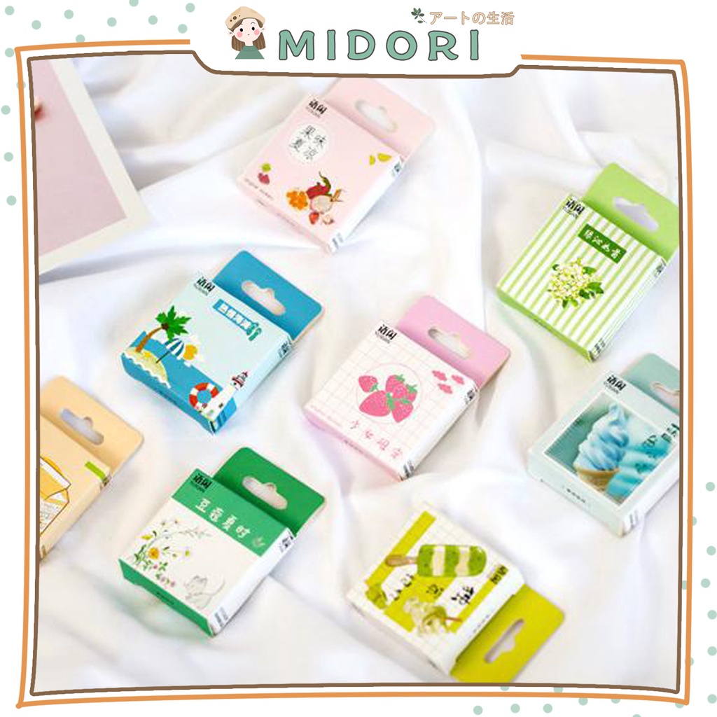 

[MIDORI] 50Pcs DAILY NATURE Deco Sticker DIY Scrapbook Stiker Jurnal Diary Planner Kotak - B0308
