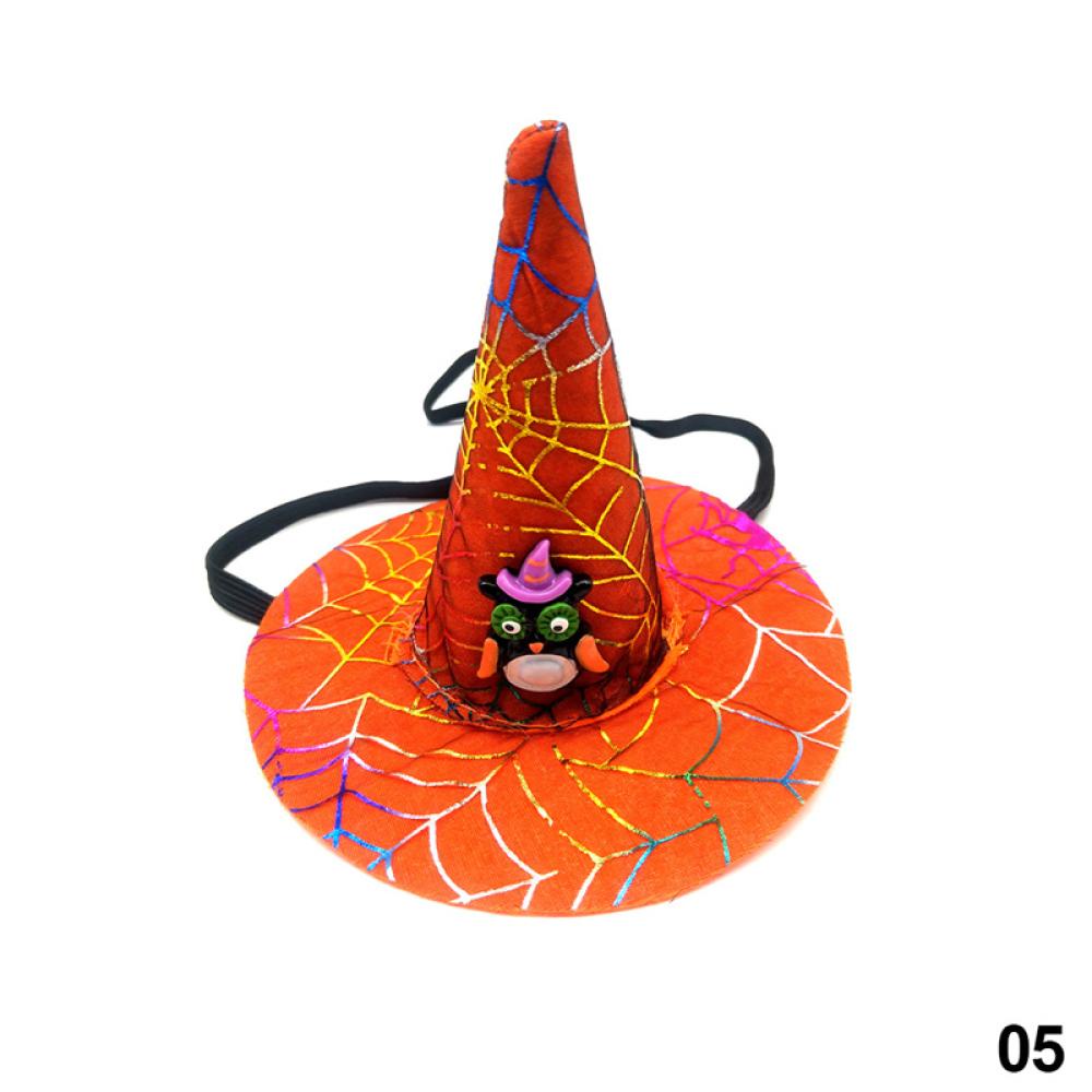 Timekey Topi Penyihir Motif Labu Halloween Untuk Kostum Cosplay Anjingkucing D5U1