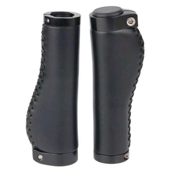 1 pasang Handgrip kulit leather sintetis SLK double lock premium