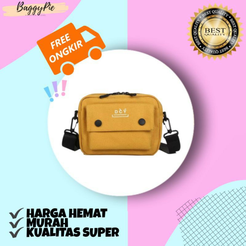 TAS BAHU SELEMPANG WANITA PRIA SLING SHOULDER VINTAGE BAG KOTAK MURAH POLOS UNISEX DCY ORI