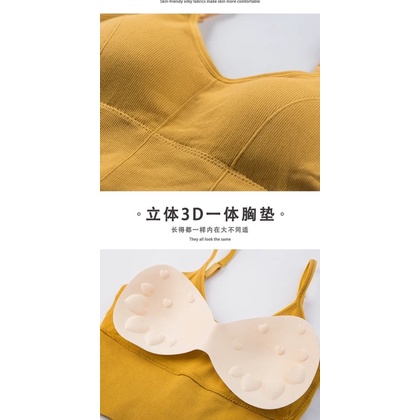 Bra Wanita Model One-Piece Bra Bralette Push Up dengan Bahan katun dan Bergaya Sexy Korea