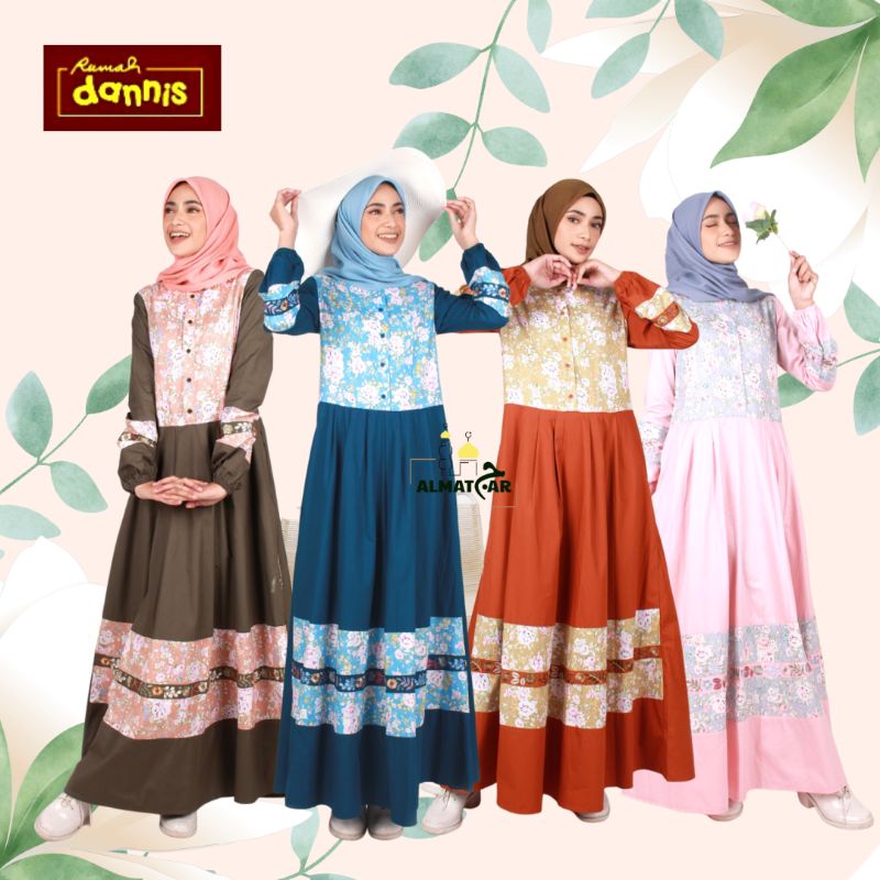 Abaya Dannis Terbaru A220101 Gamis Dress Fashion Muslim Jubah