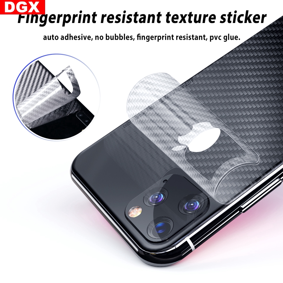 Stiker Pelindung Layar Belakang Bahan Carbon Fiber Untuk Iphone 11 Pro Max Xr Xs Max 6 6s 7 8 Plus