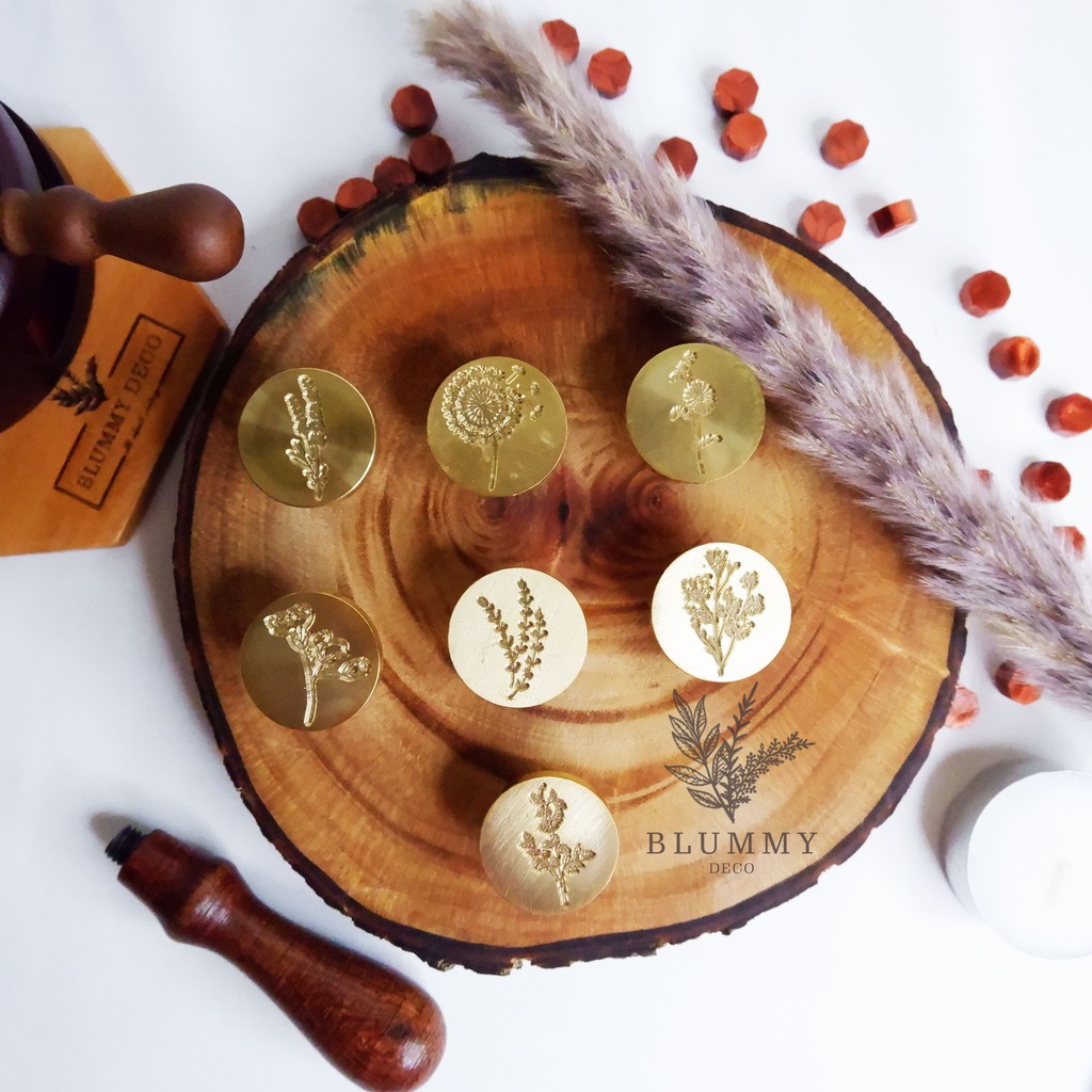 Wax Seal Stamp Flower Segel Surat Vintage edisi Bunga Kepala Stempel Lilin Segel