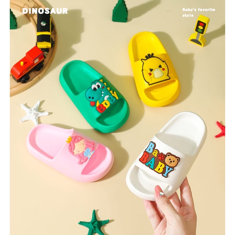 CUCI GUDANG GROSIRTAS LV0140 Sandal Jelly Anak Import Sendal Kodok Anak motif Kartun Lucu Bahan Karet