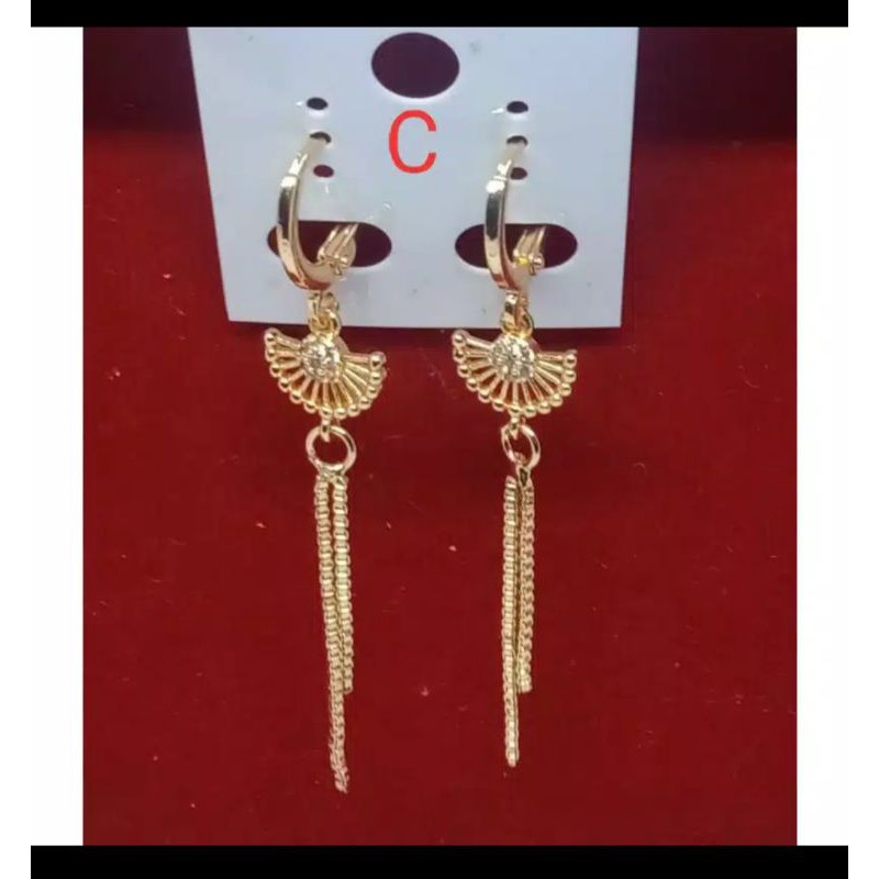 L5. Anting xuping wanita lapis emas dgn mata zircon