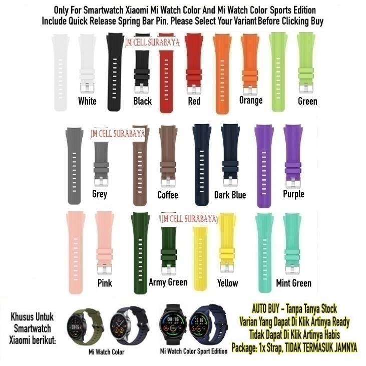 M46 Tali Strap Xiaomi Mi Watch Color / Sports Edition - Vertical Rubber