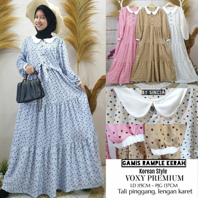 GAMIS REMPEL KERAH MOTIF POLKA