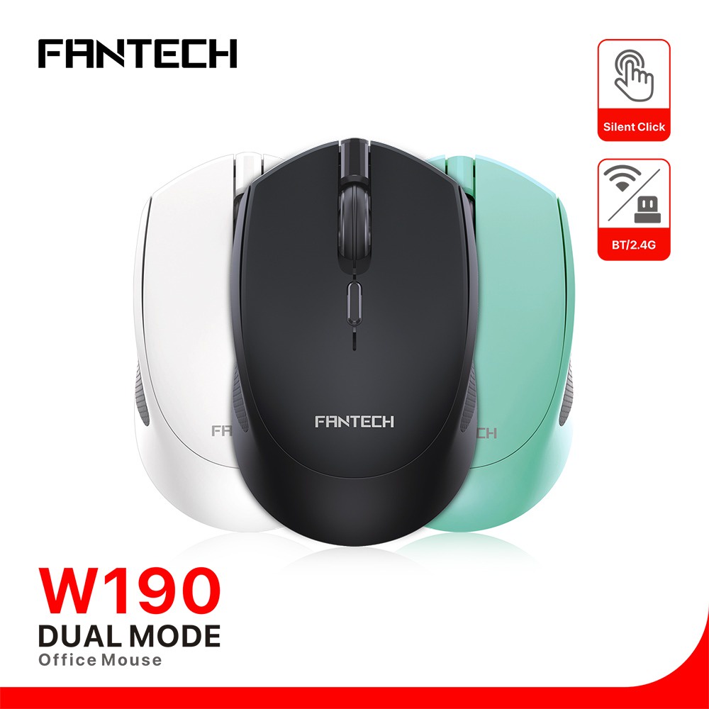 Mouse Wireless Fantech W190 Dual Mode (RF radio dan Bluetooth 5.0) postel