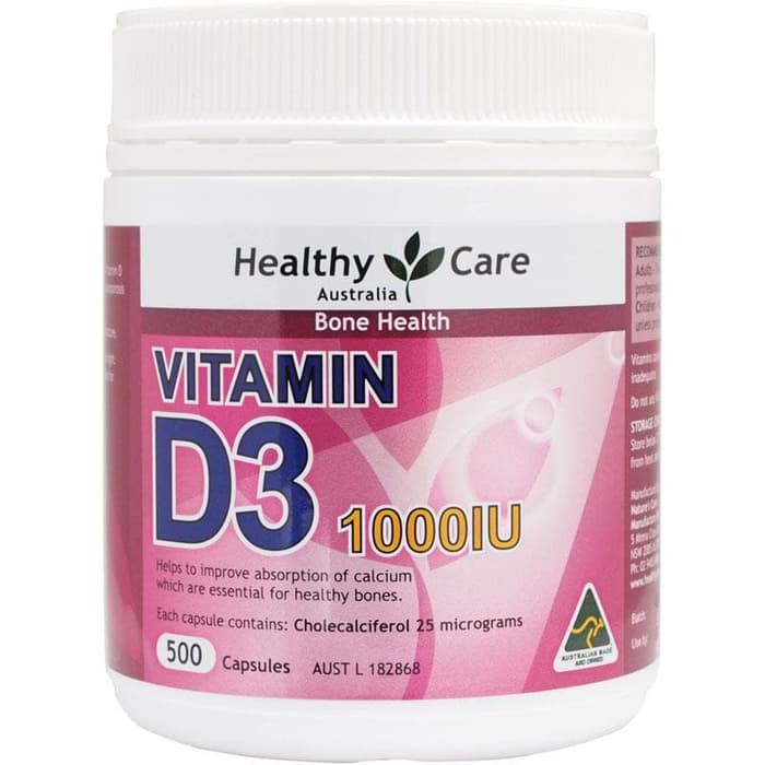Healthy Care Vitamin D3 1000IU  500 Caps