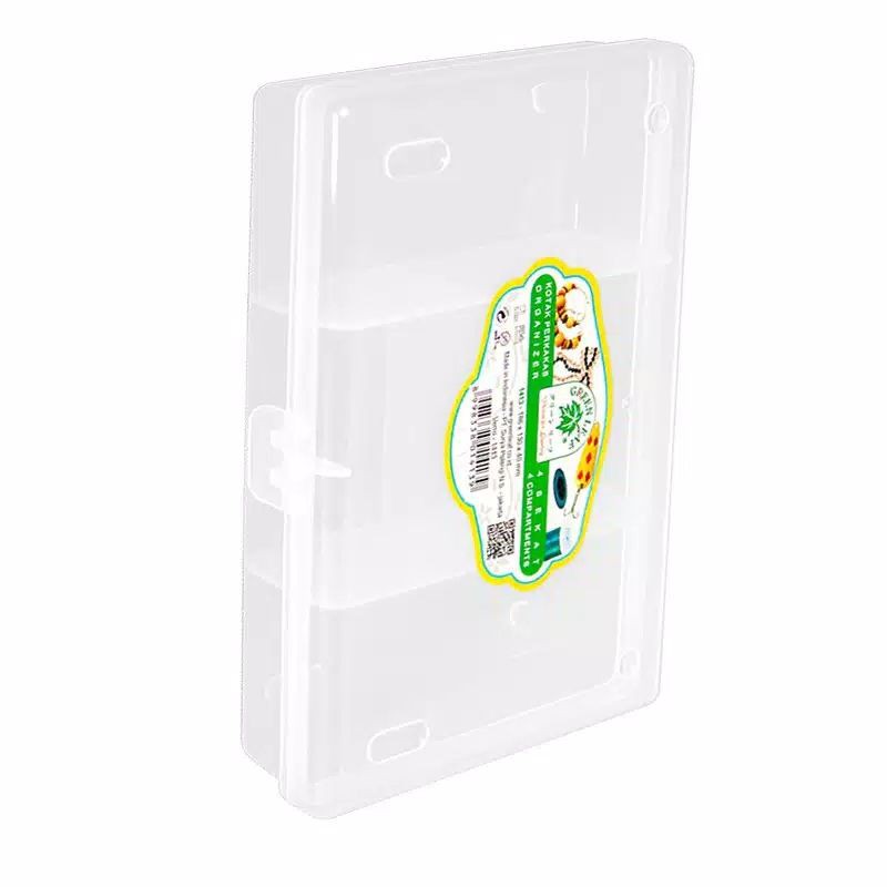 Kotak box plastik storage penyimpanan organizer 186x130x40 mm 4 sekat serbaguna aksesoris perkakas