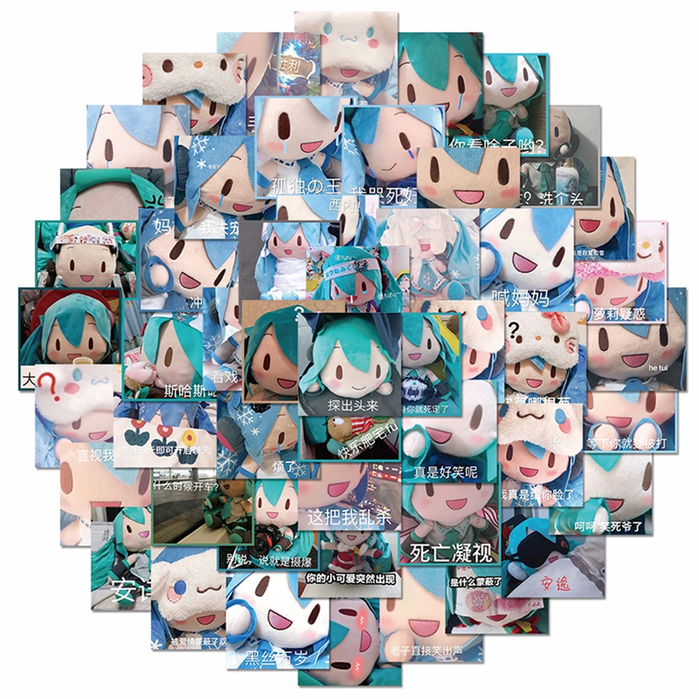 62pcs Stiker Desain Boneka Hatsune Miku Anti Air Untuk Dekorasi Laptop