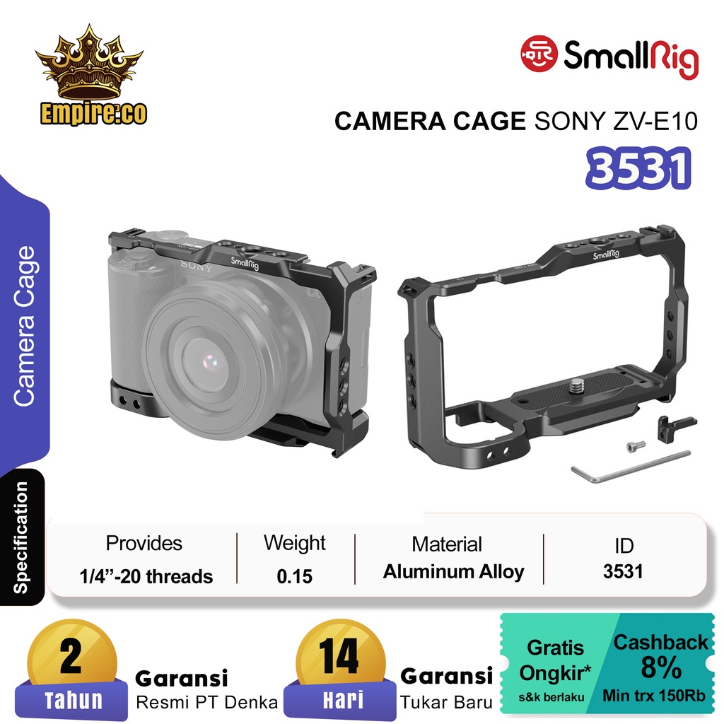SmallRig Camera Cage for Sony ZV-E10 3531